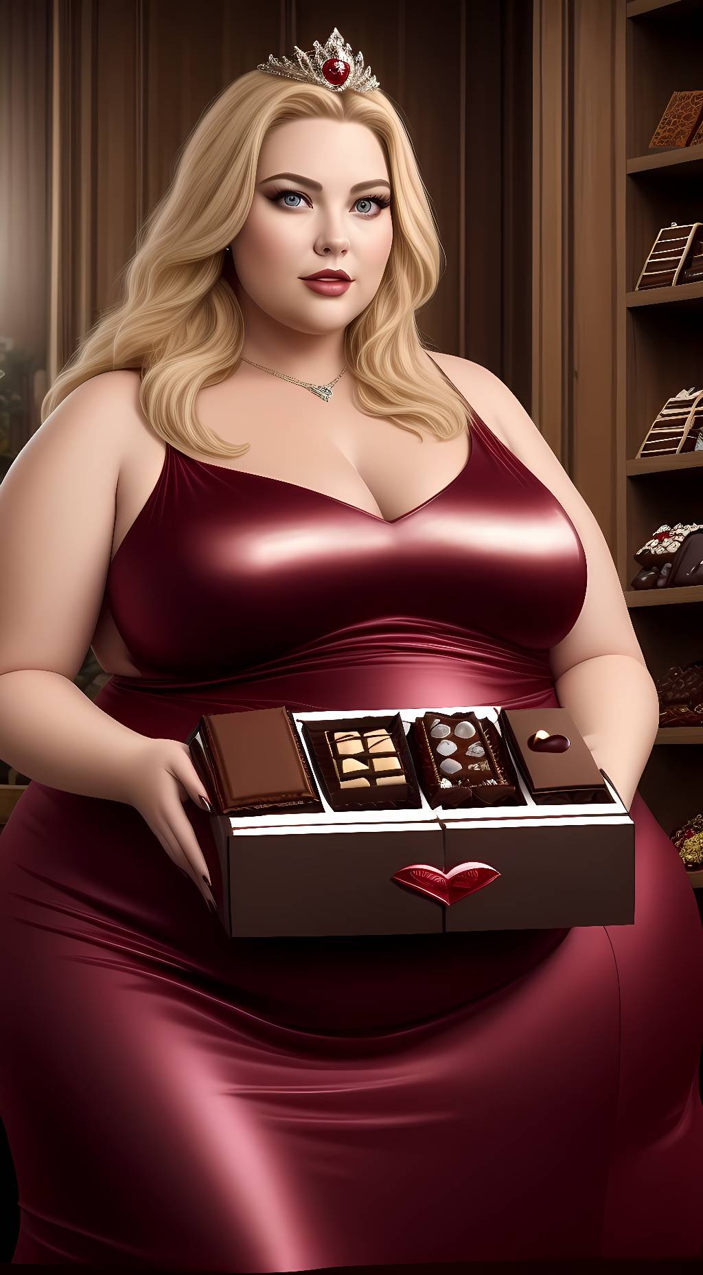 ai character: Selena's Valentine background