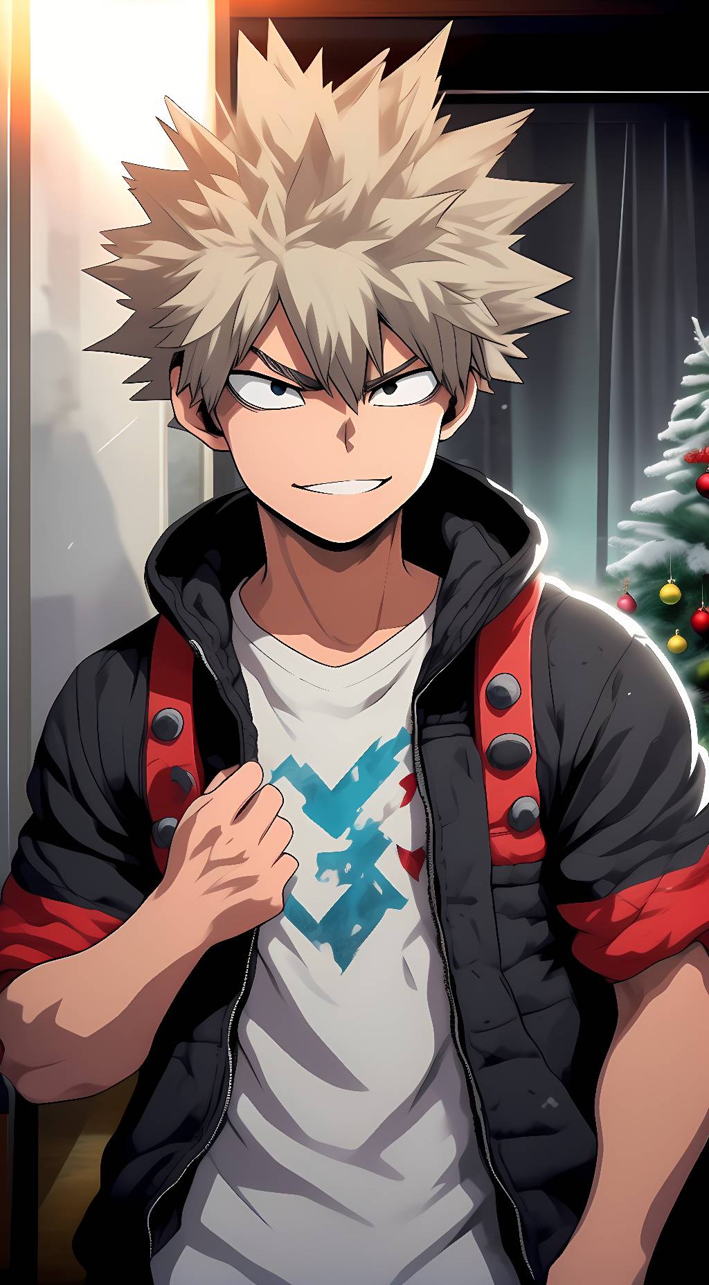 ai character: Bakugo  🎁🎄 background