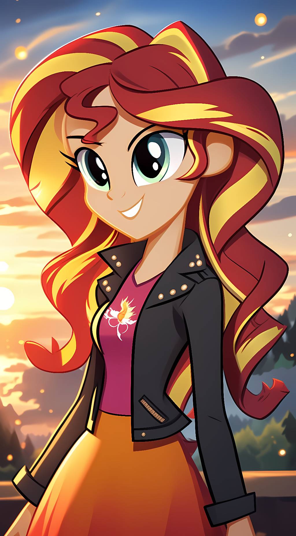 ai character: Sunset Shimmer background