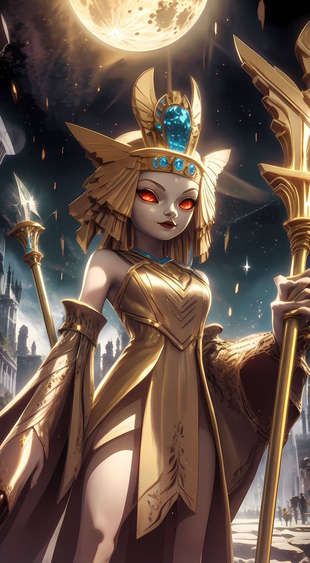 ai character: Golden Queen  background