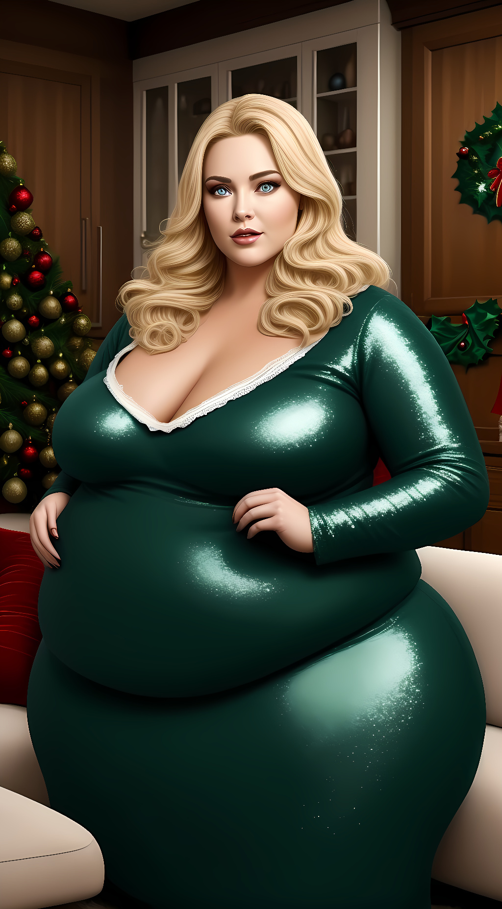 ai character: Selena's Christmas background