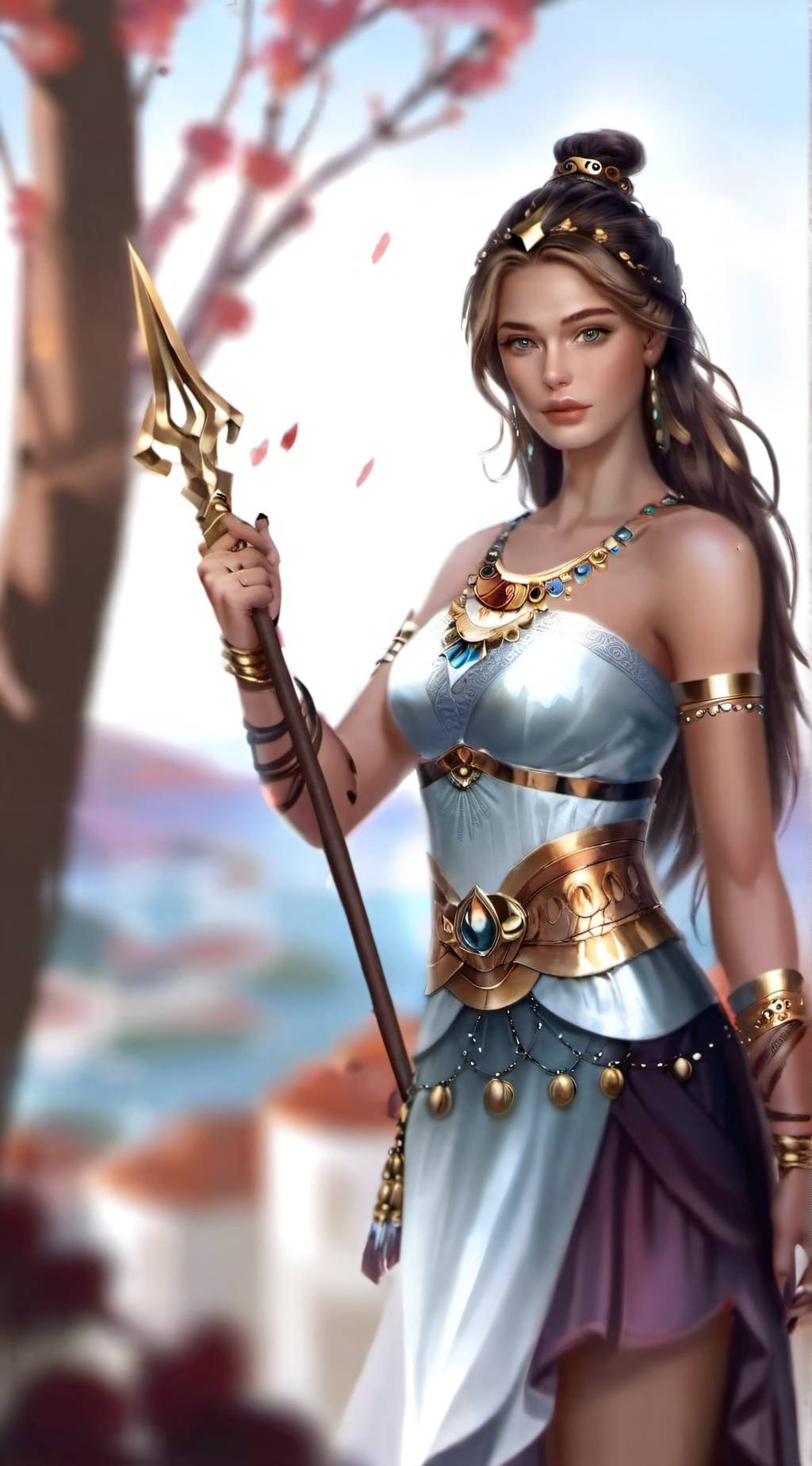 ai character: Athena  background