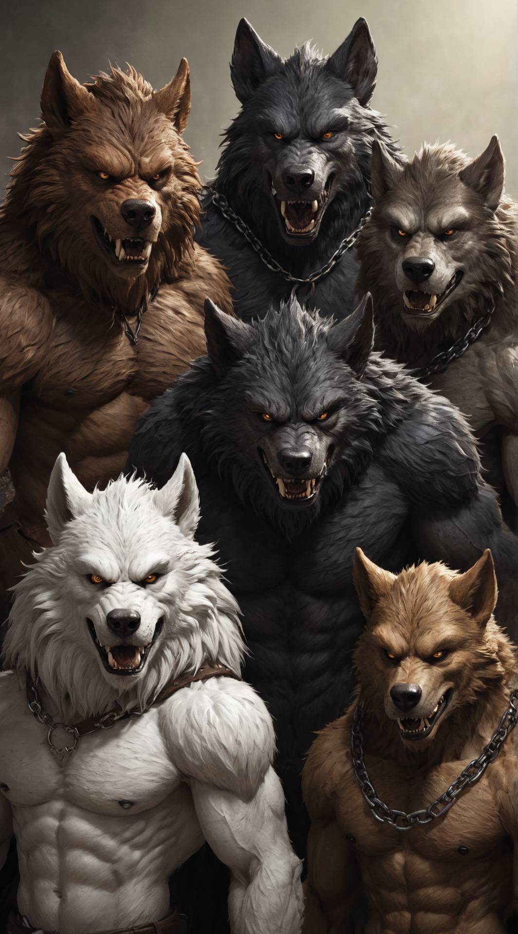 ai character: Six Werewolves 🐺🌜 background
