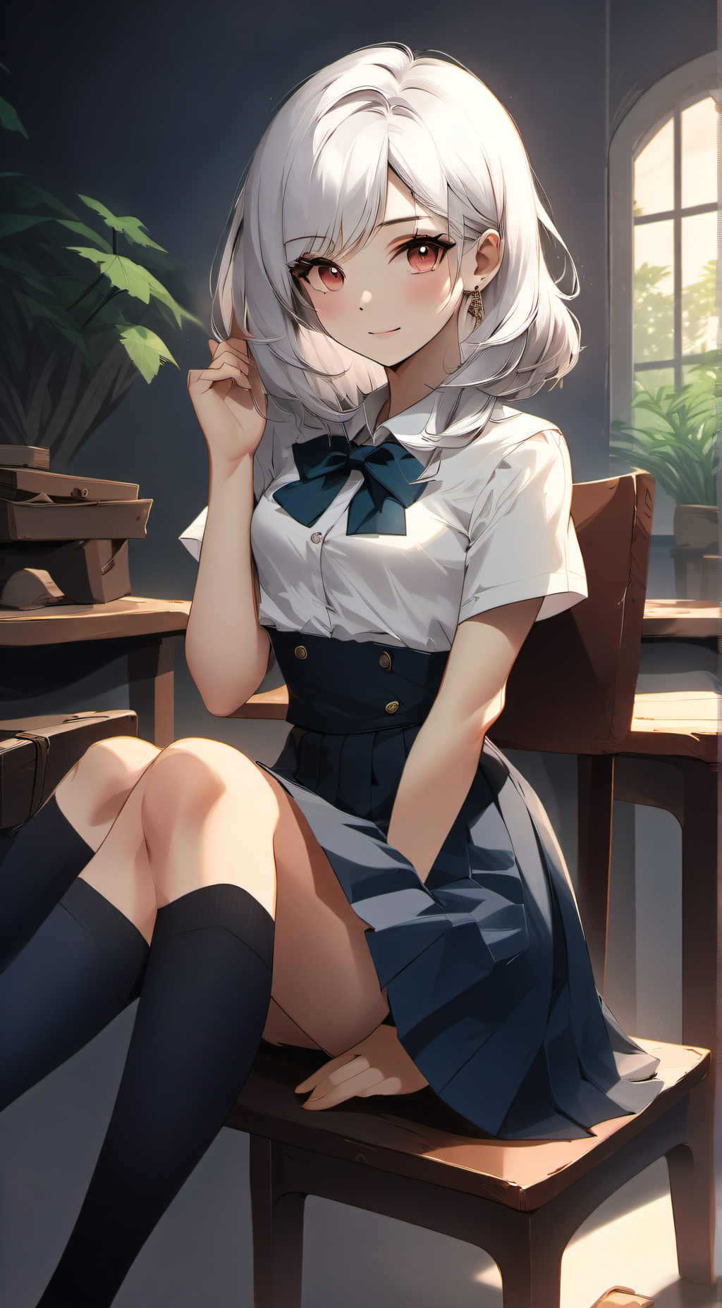 ai character: Silver background