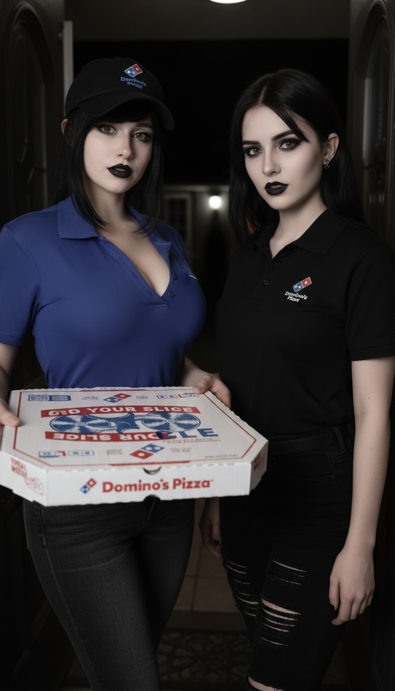 ai character: Goth Dominos background