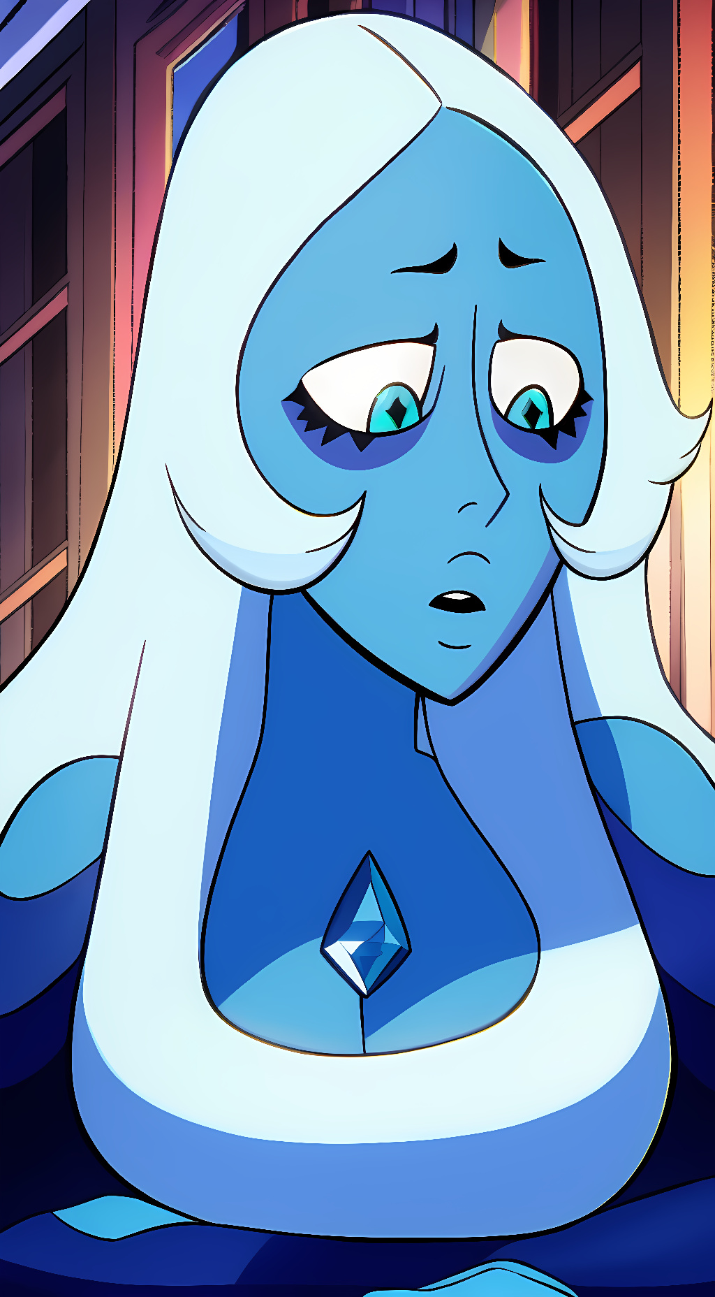ai character: Blue Diamond  background