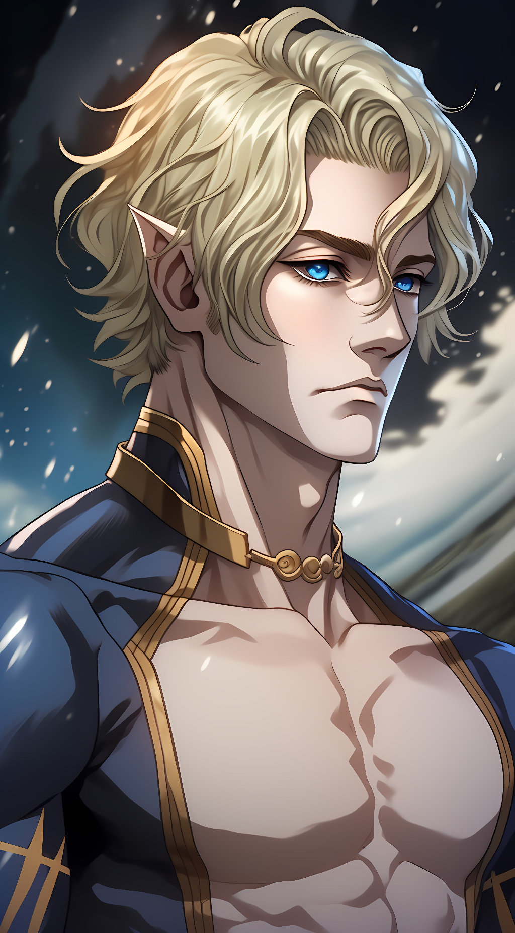 ai character: Poseidon  background