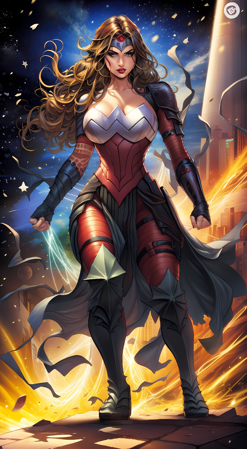 ai character: wonder woman background