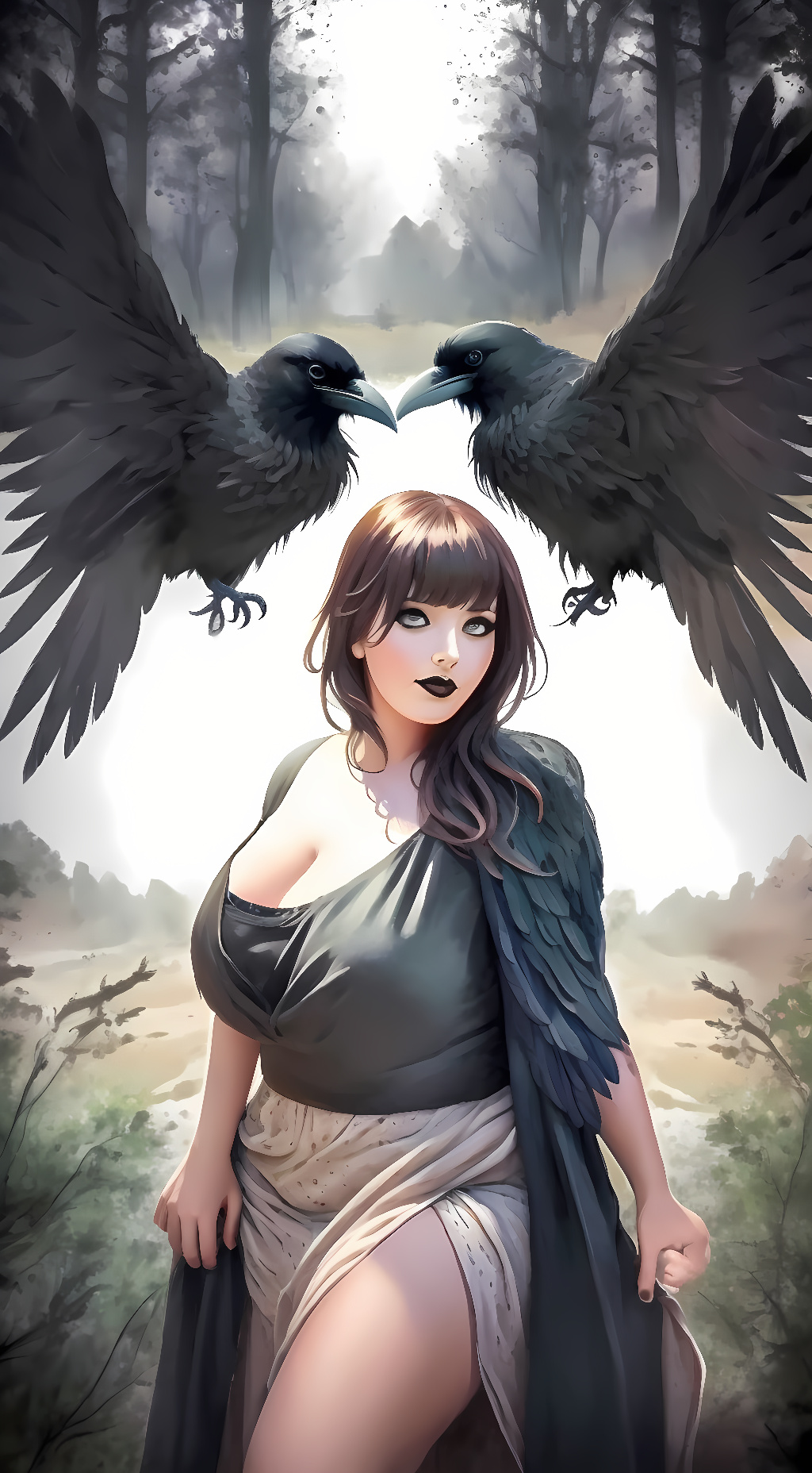 ai character: Lenore raven  background