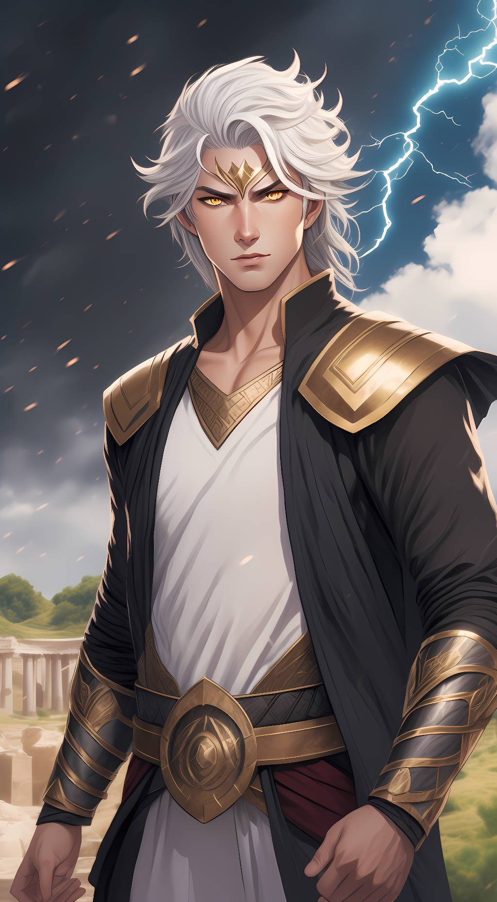 ai character: Zeus background