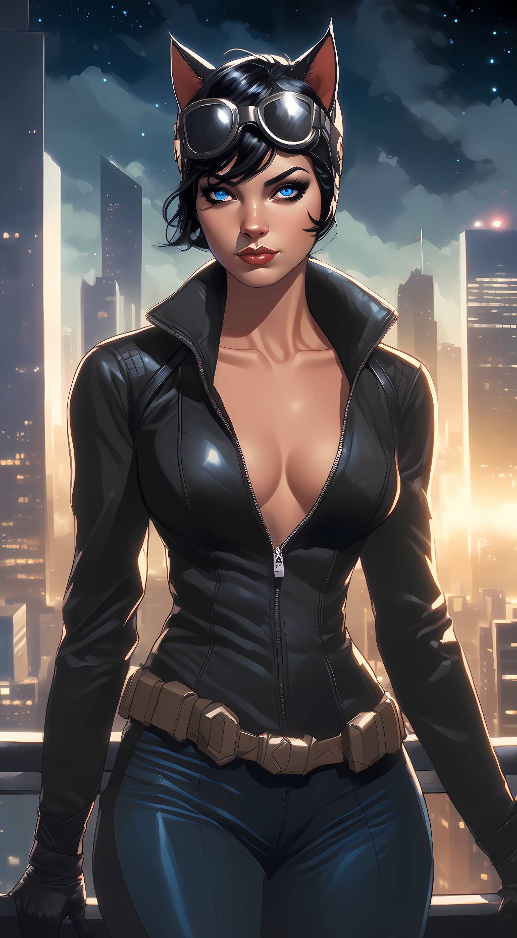 ai character: catwoman  background
