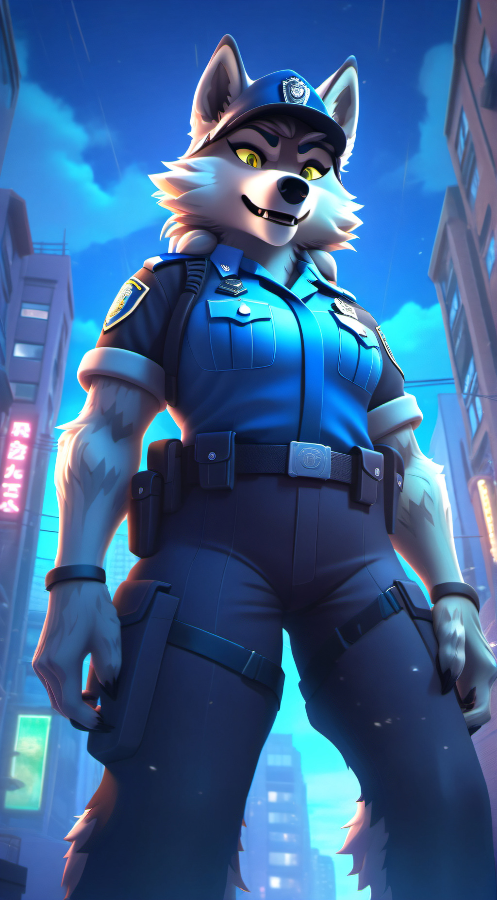 ai character: officer Nicole  background