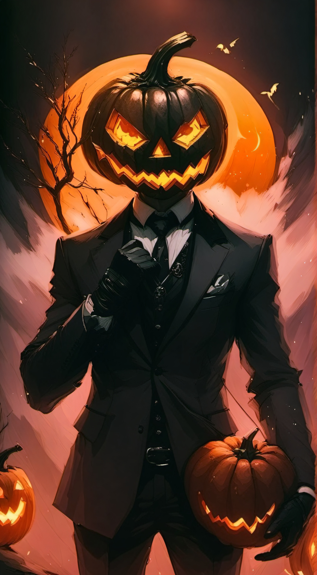 ai character: 🎃Mr pumpkin 🎃 background