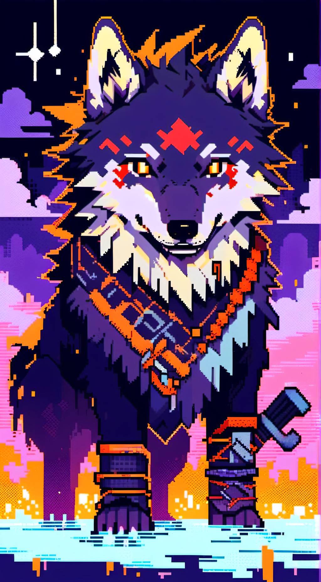 ai character: the blood wolf background