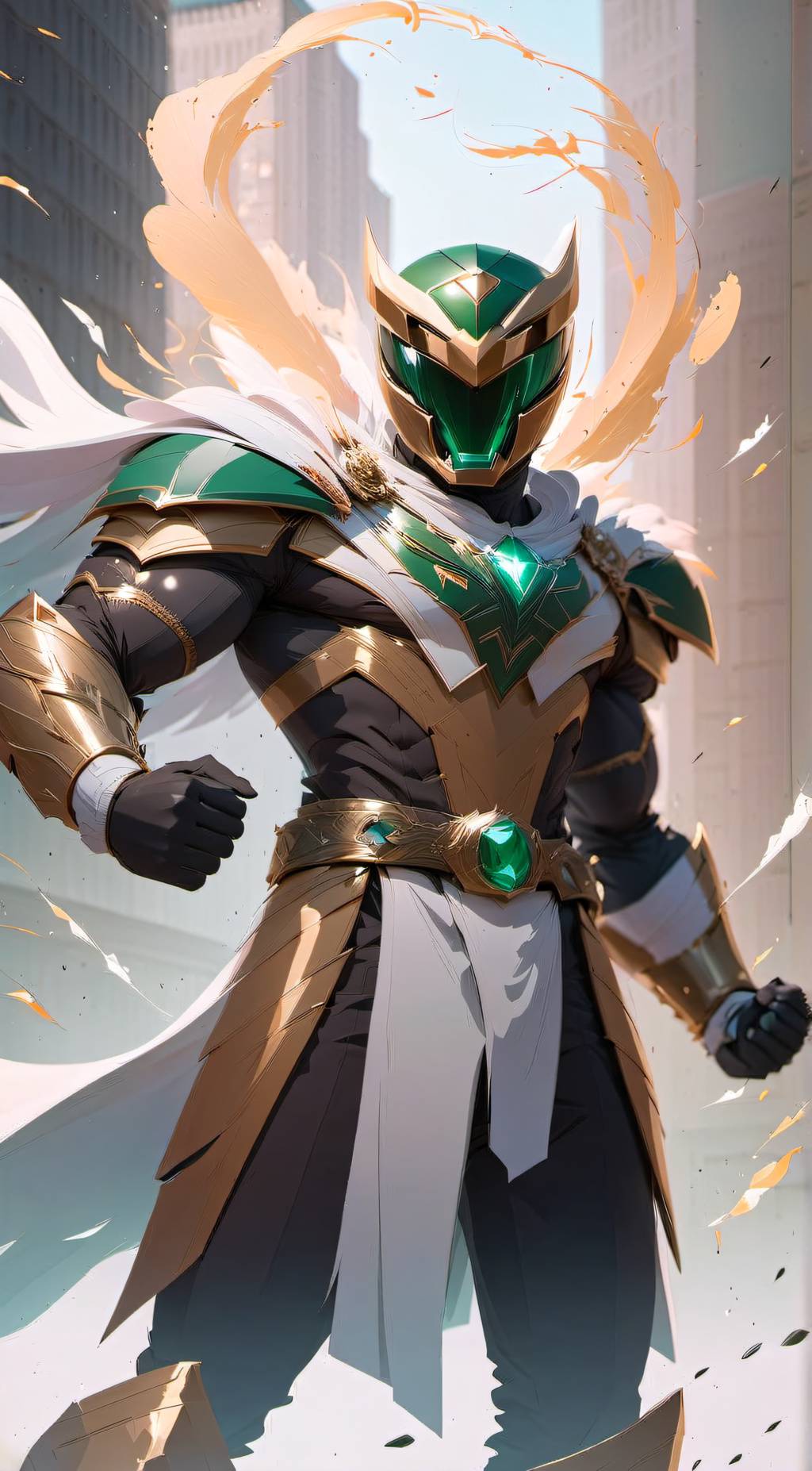 ai character: green ranger  background