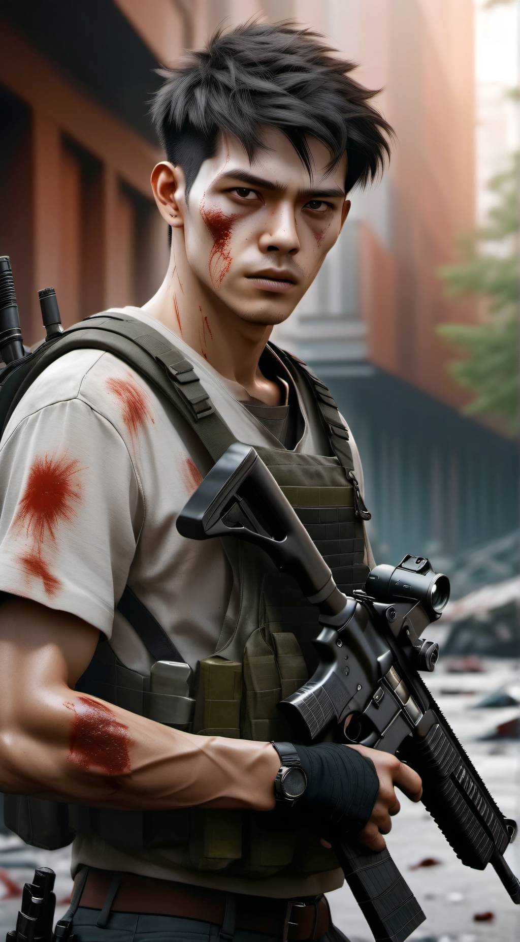 ai character: zombie apocalypse  background