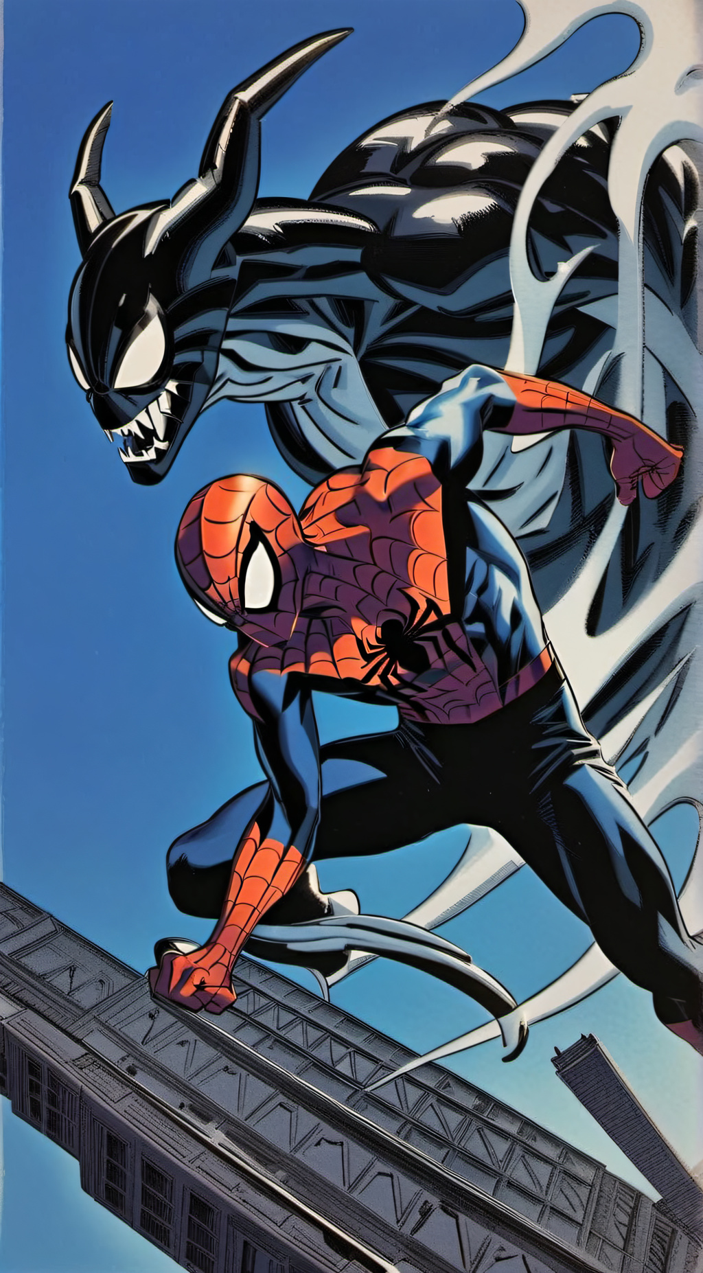 ai character: Spiderman Vs Venom background