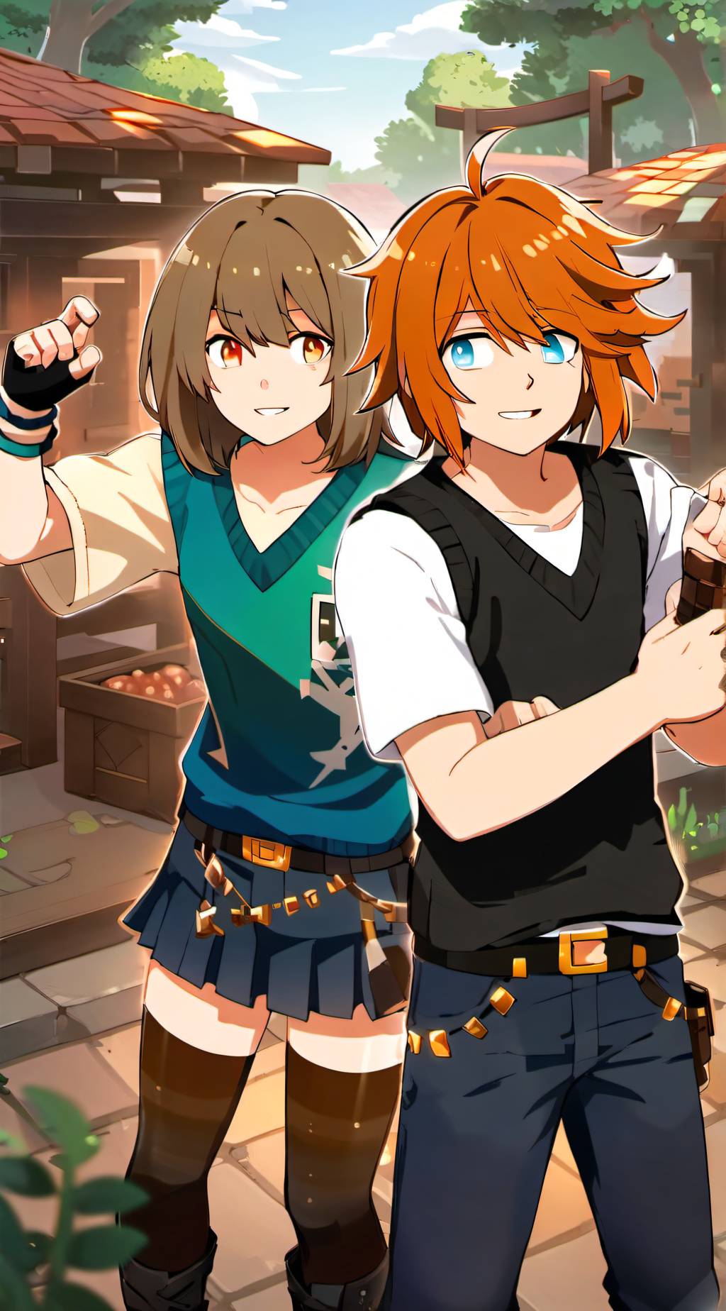 ai character: Alex and Steve  background