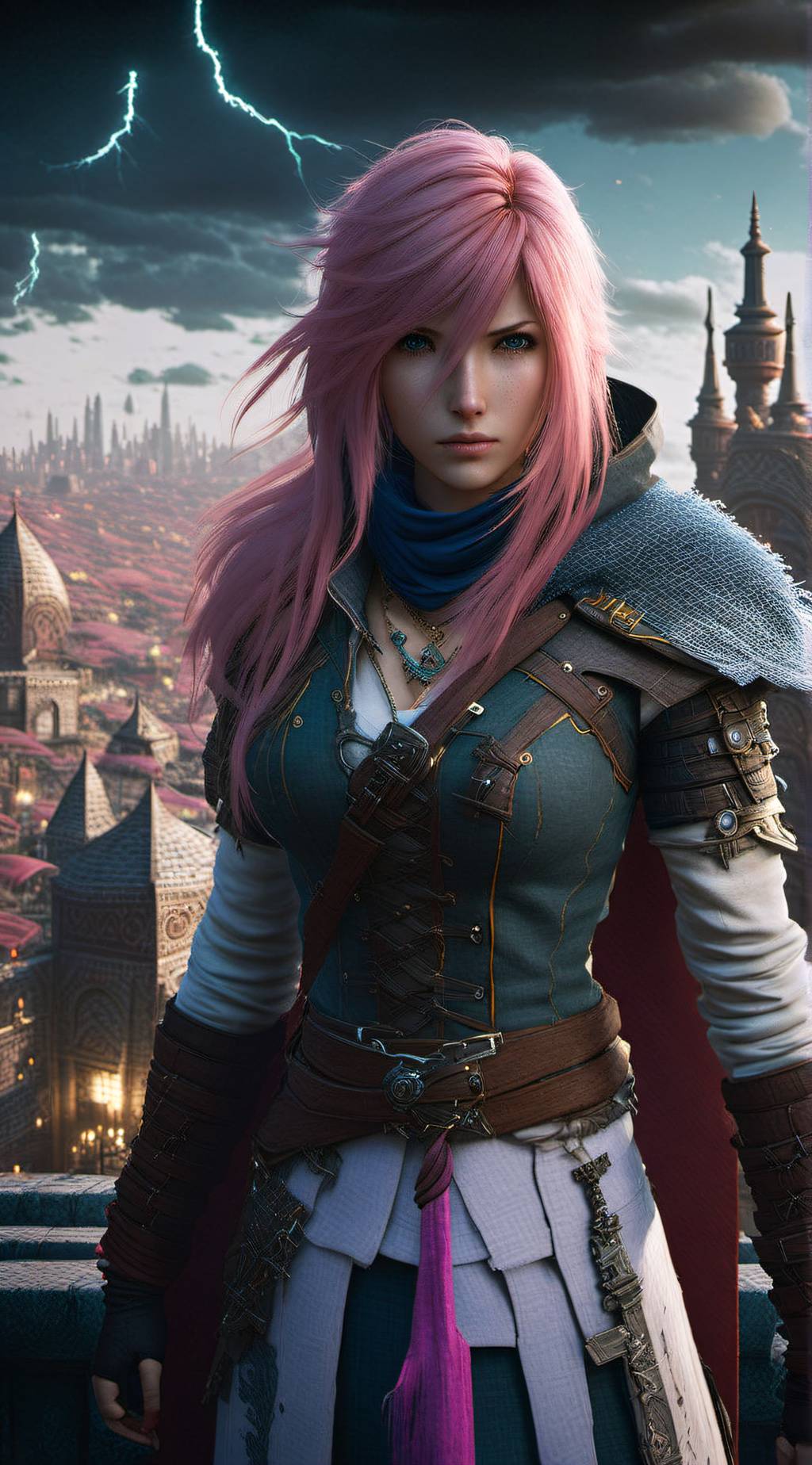 ai character: Lightning background