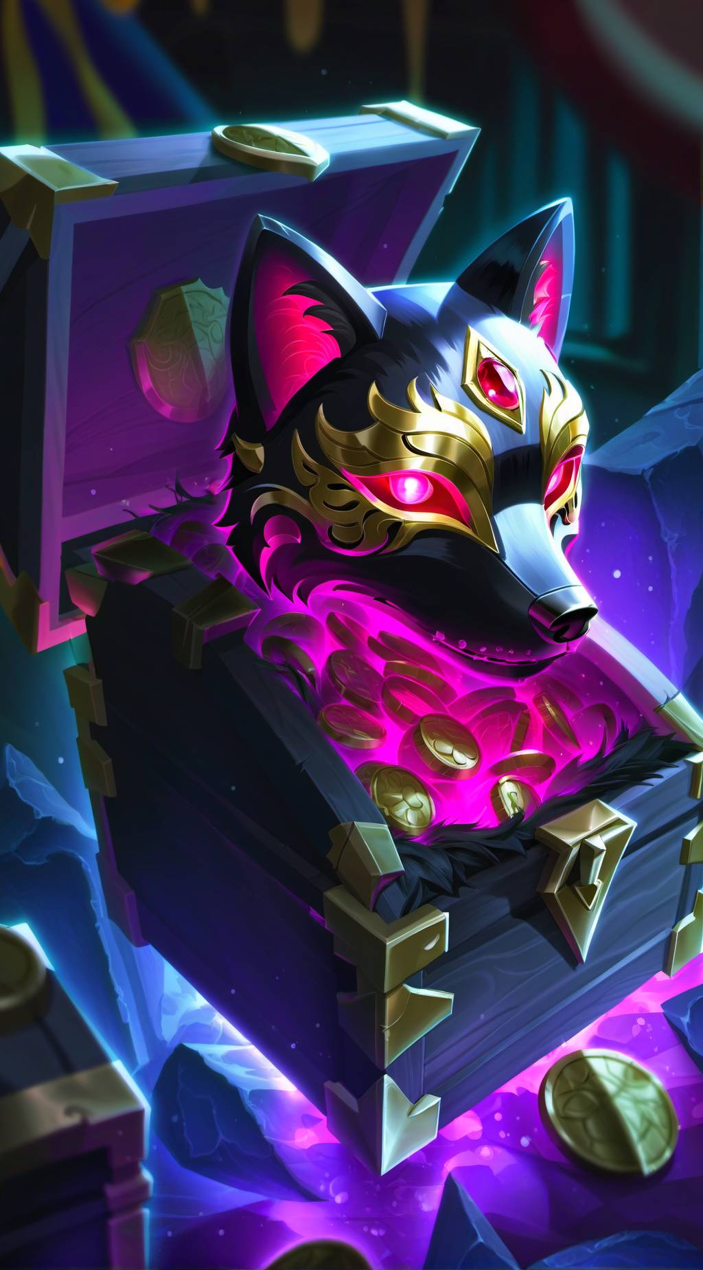 ai character: kitsune mask 4 background