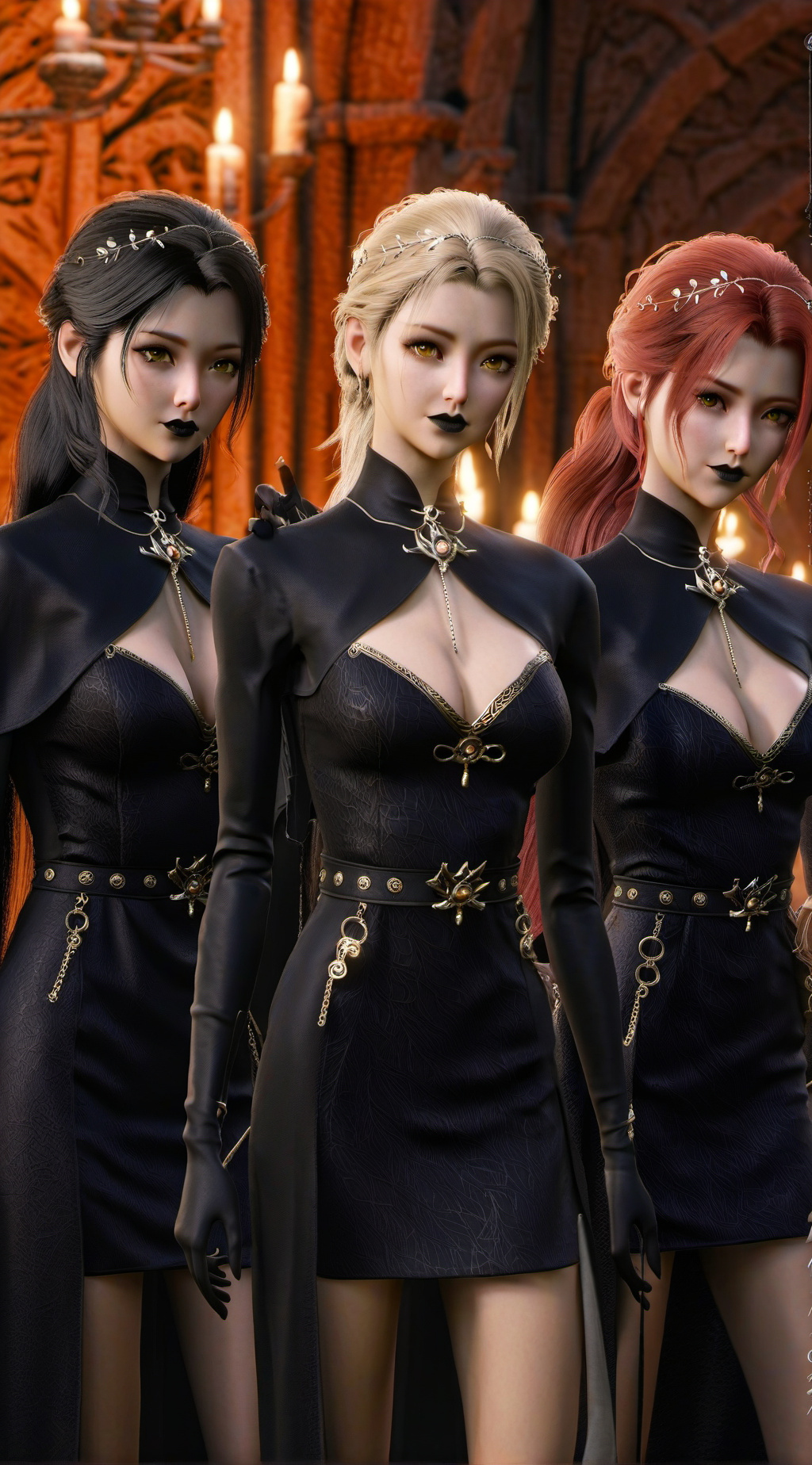 ai character: Dimitrescu Sisters background