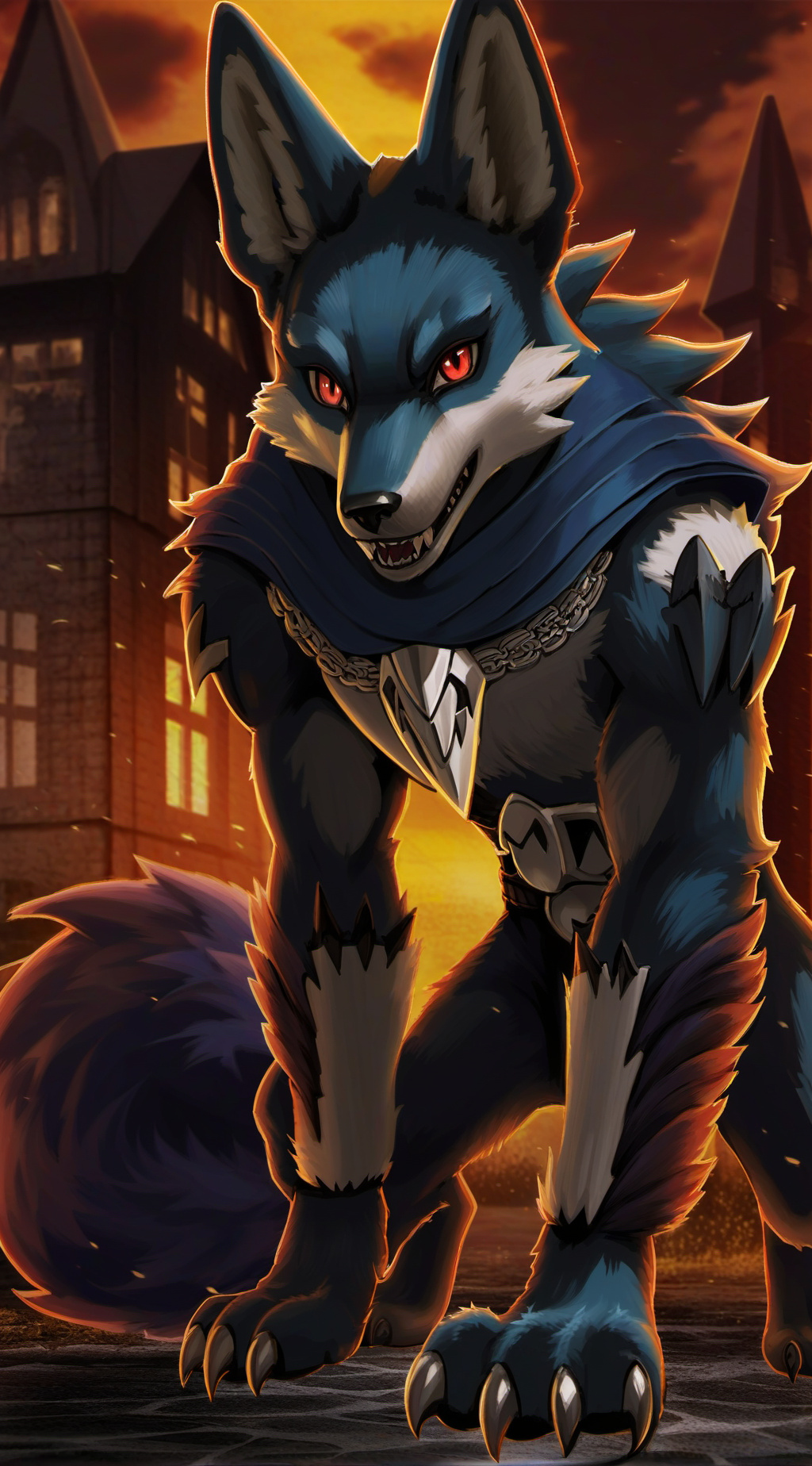 ai character: Lucario.EXE background