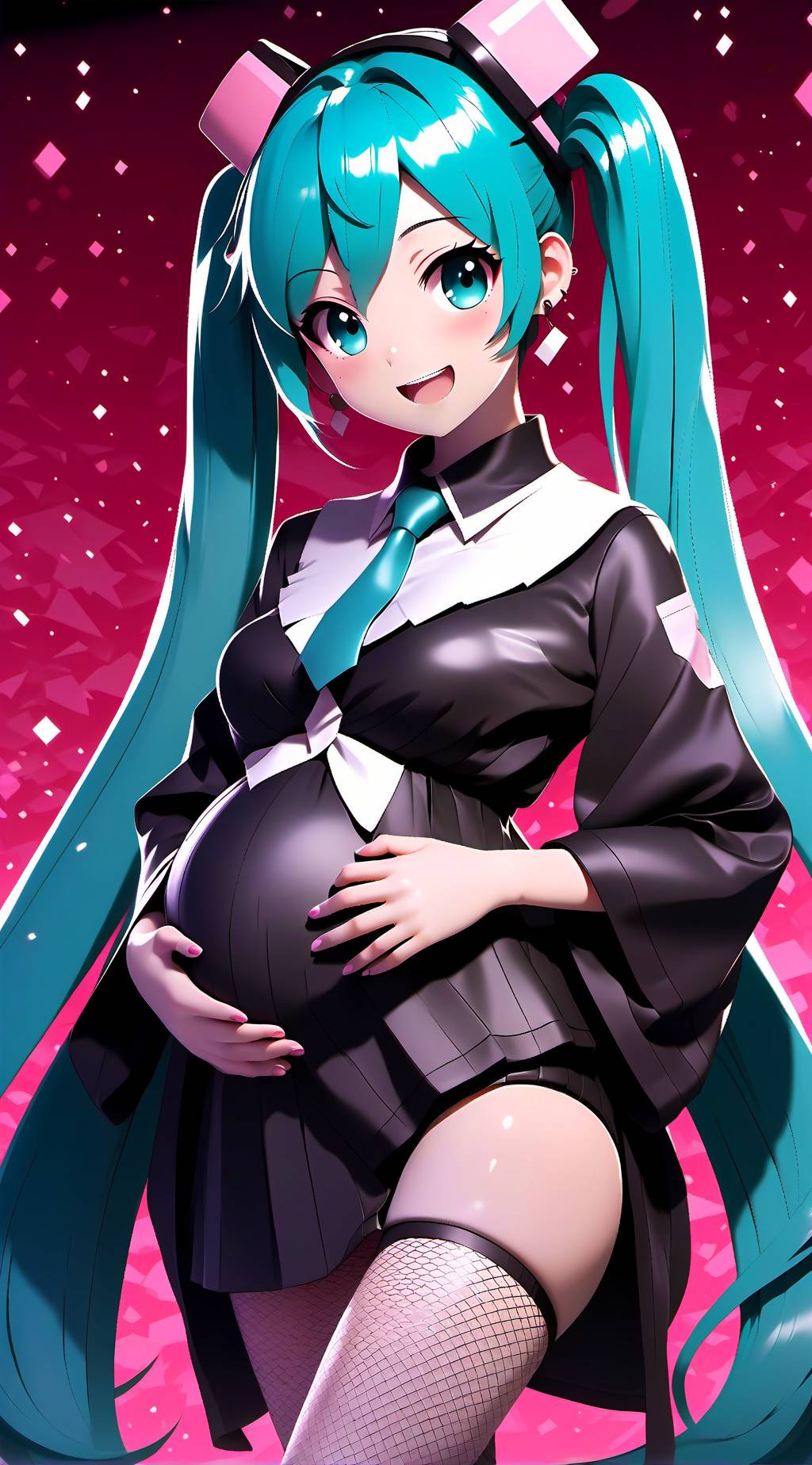 ai character: Pregnant Miku  background