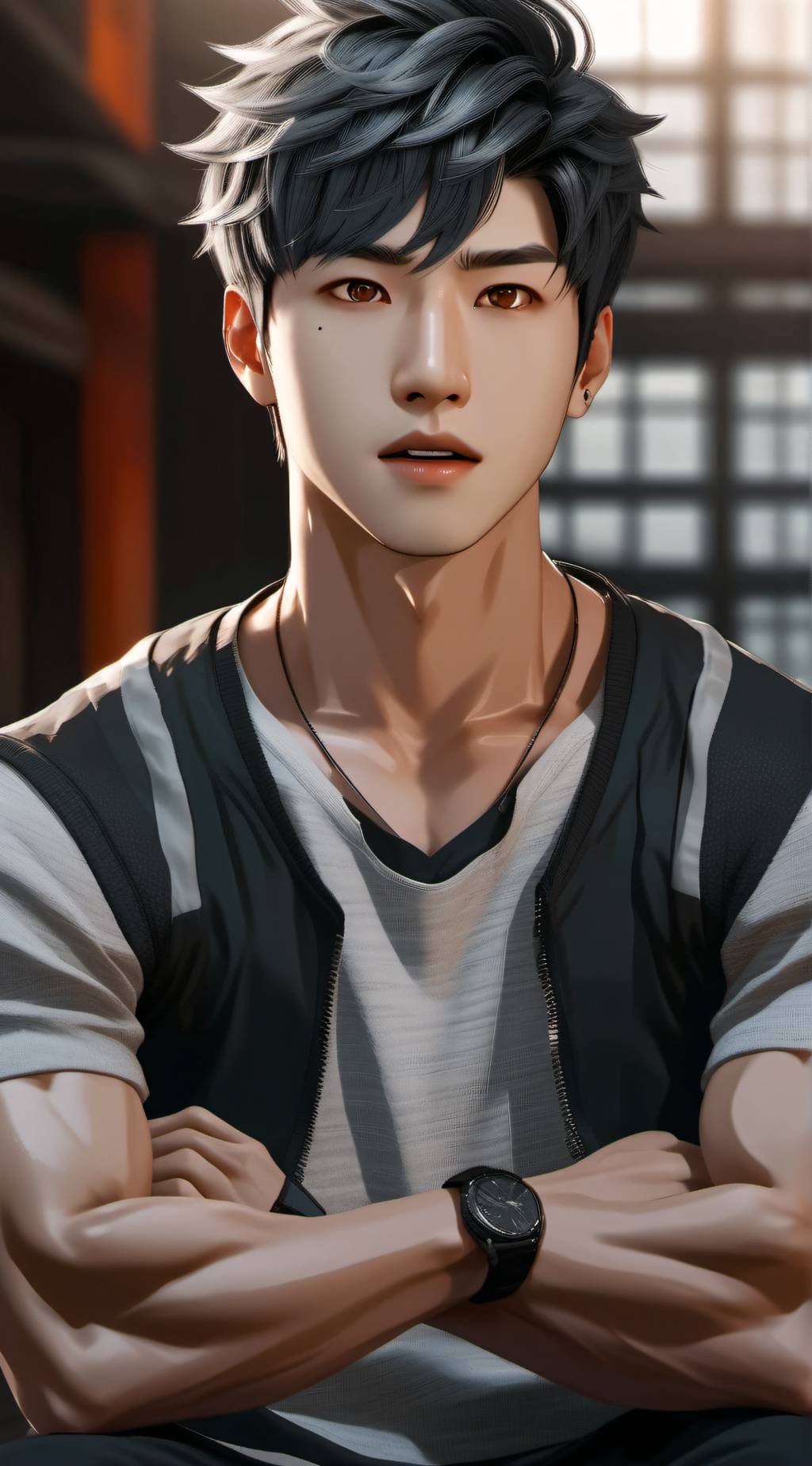 ai character: MinHyun Lee background
