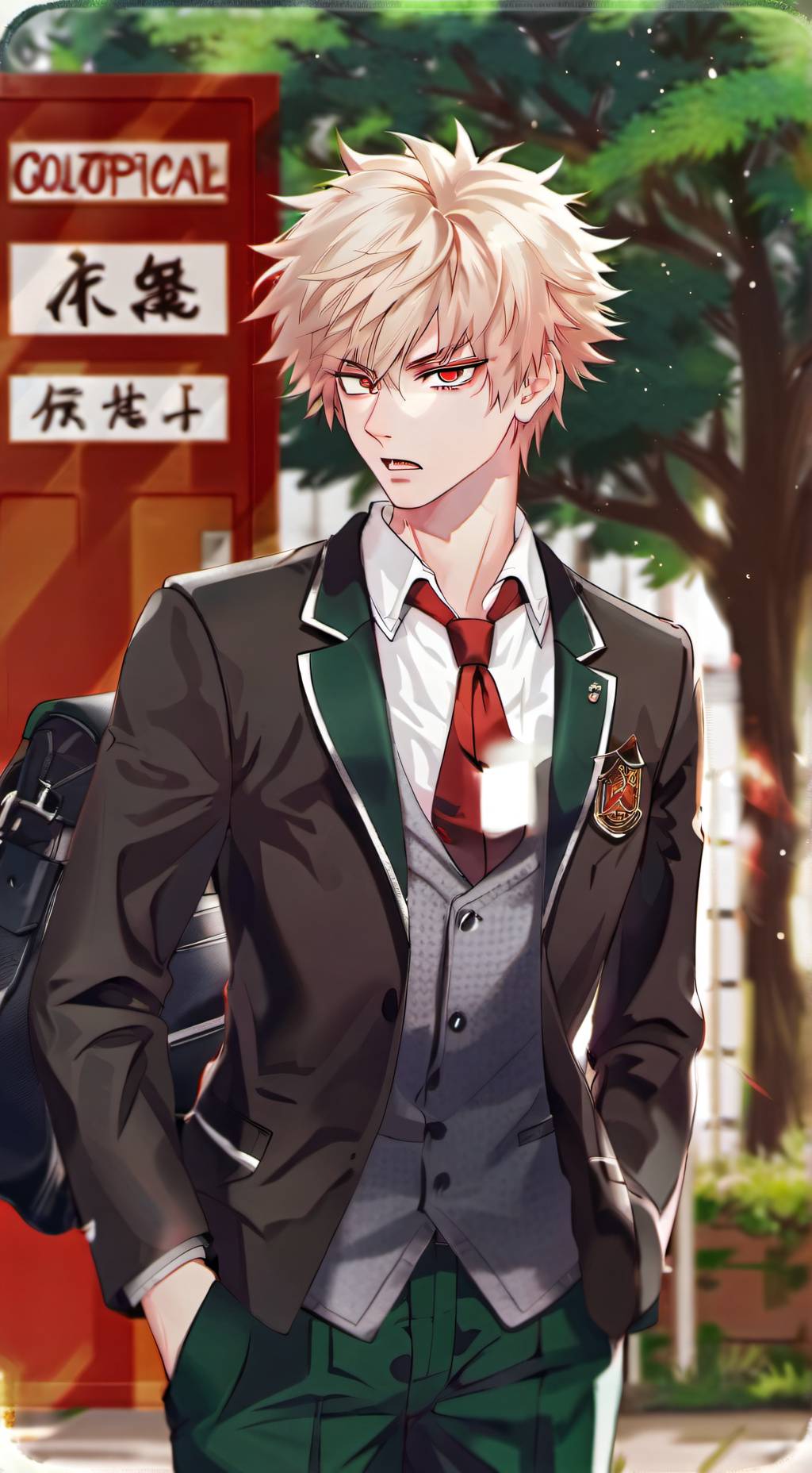 ai character: Katsuki Bakugo background