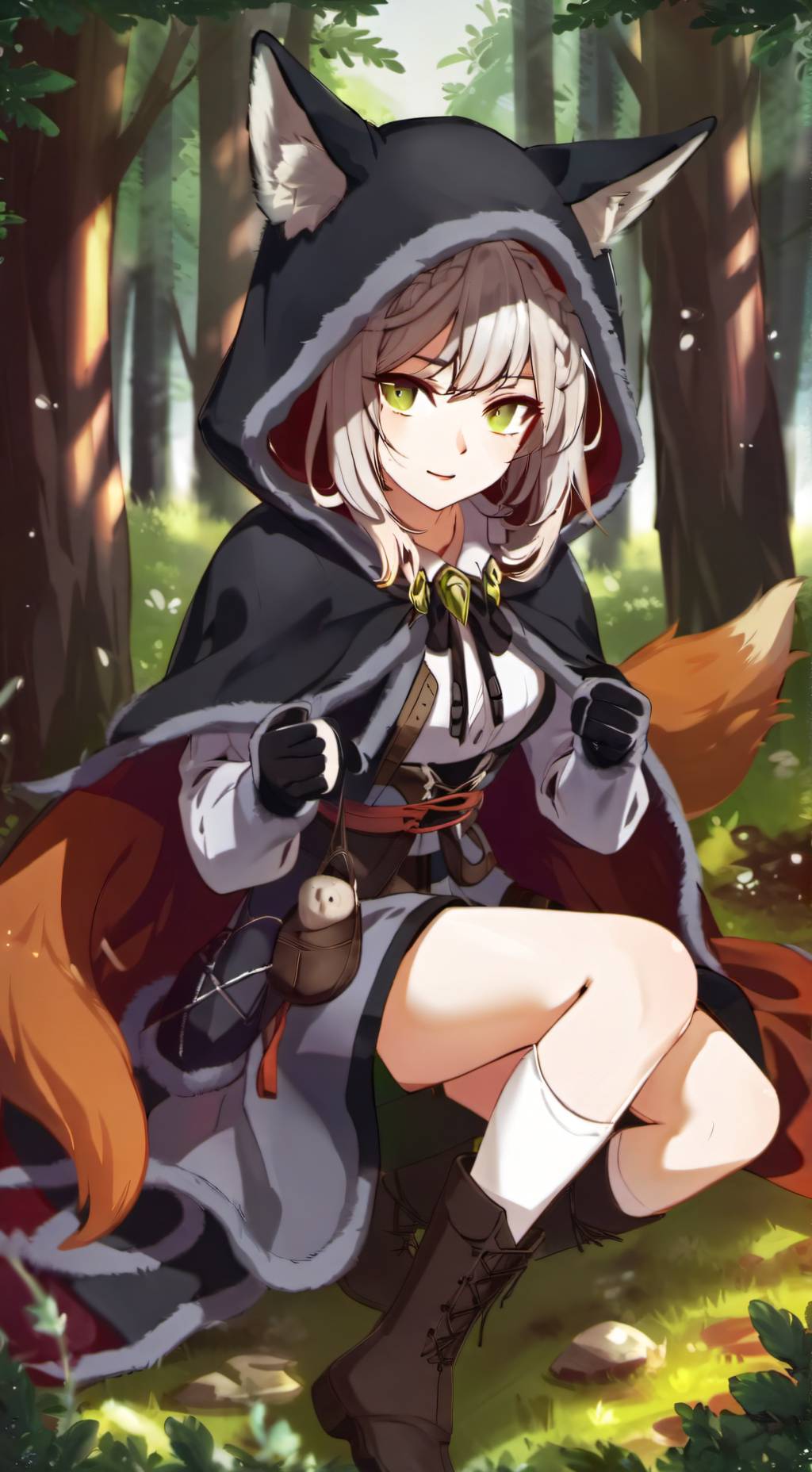 ai character: Emerald background