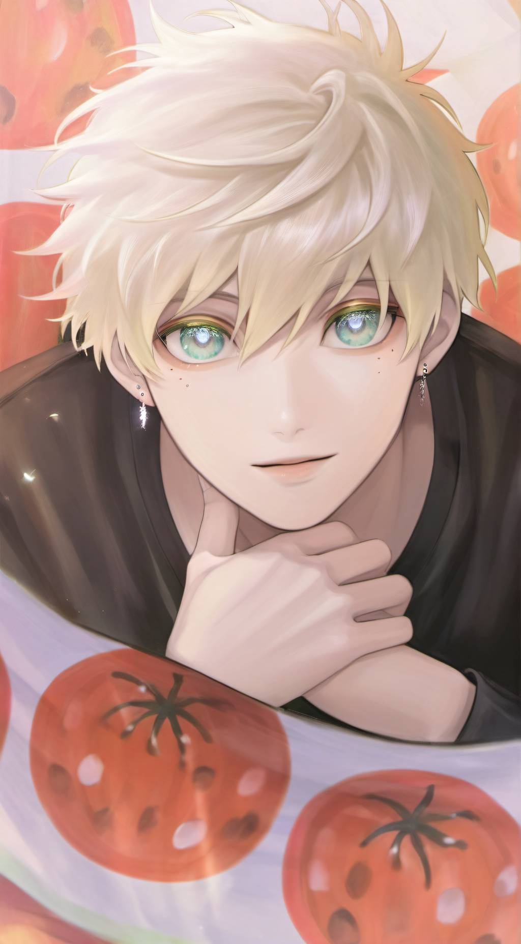 ai character: Bakugo.  background