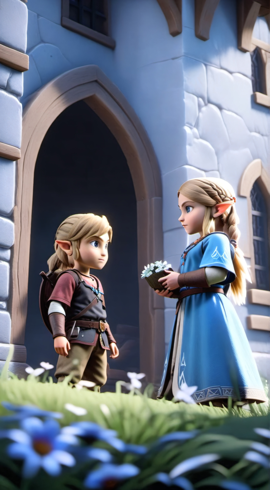 ai character: Warning Zelda background