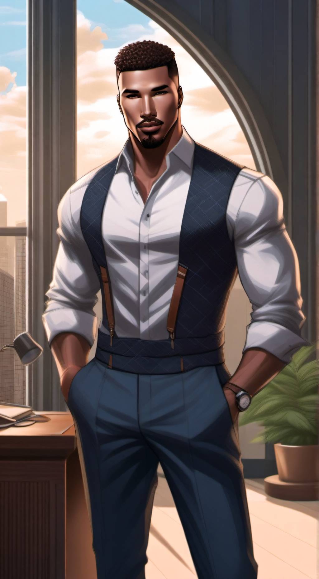 ai character: Marcus  Preston  background