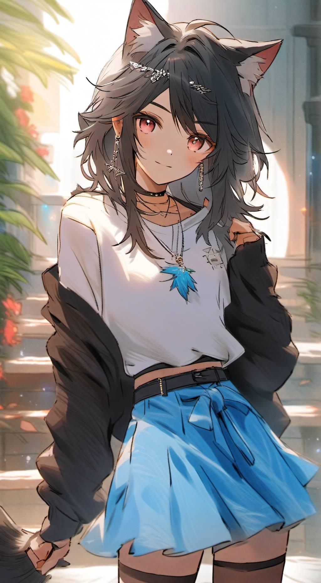 ai character: Roomie cat boy background