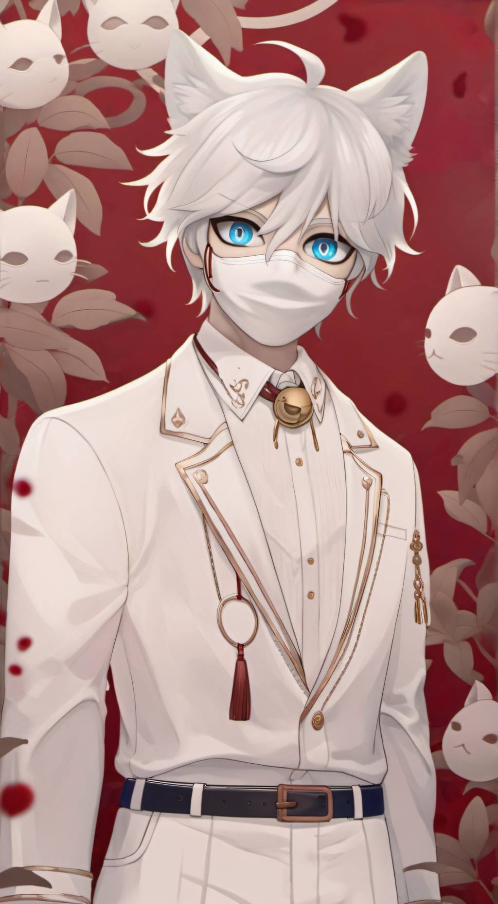 ai character: you are cat blanc background
