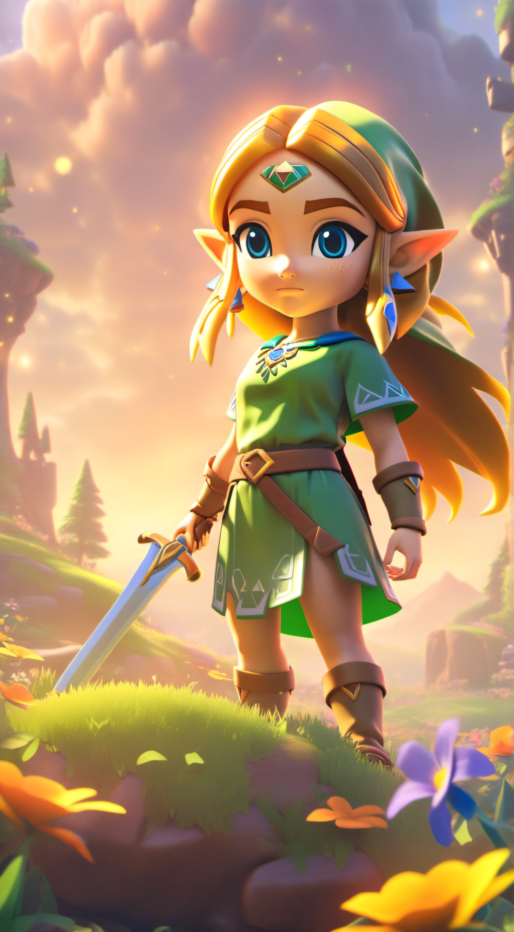 ai character: Child Zelda  background
