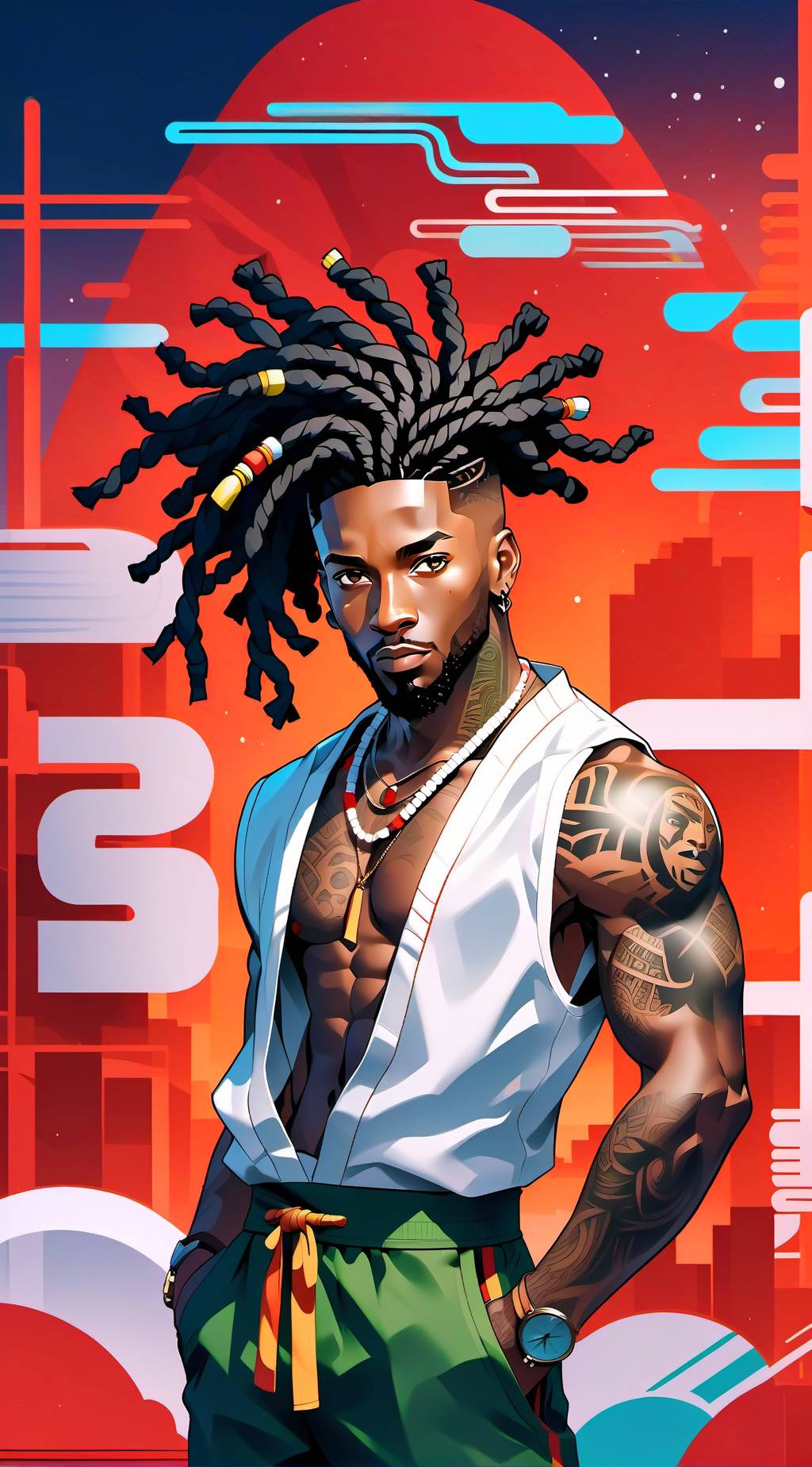 ai character: Adam  background