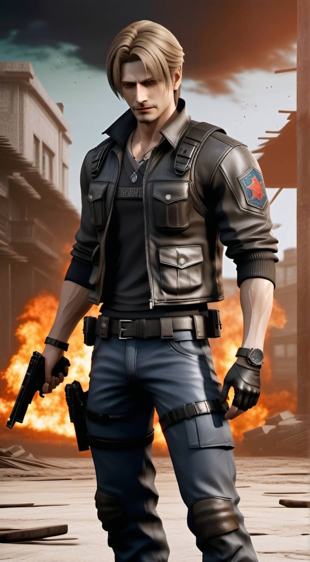 ai character: Leon S. Kennedy  background