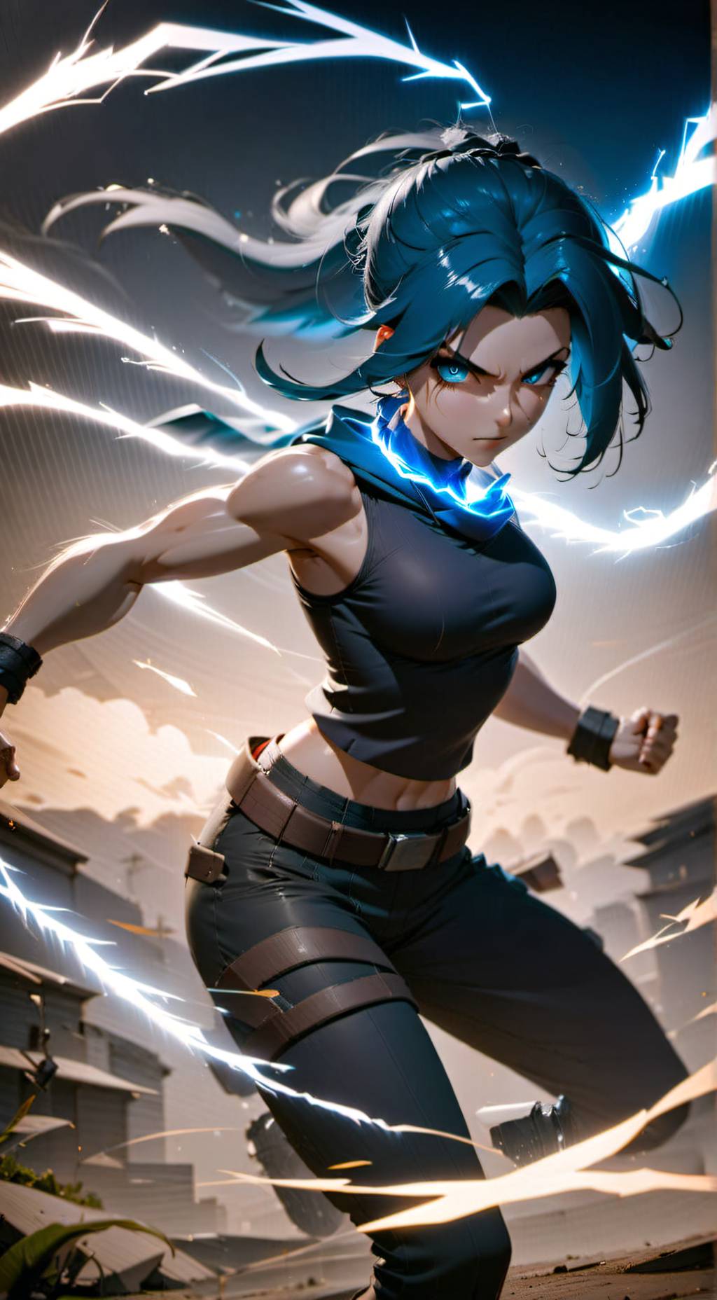 ai character: Blue Volt background