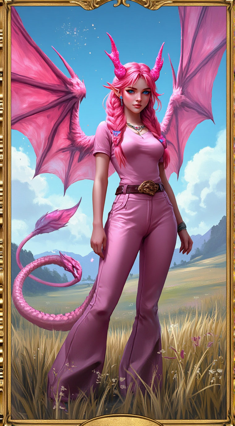 ai character: Morganite Dragon background