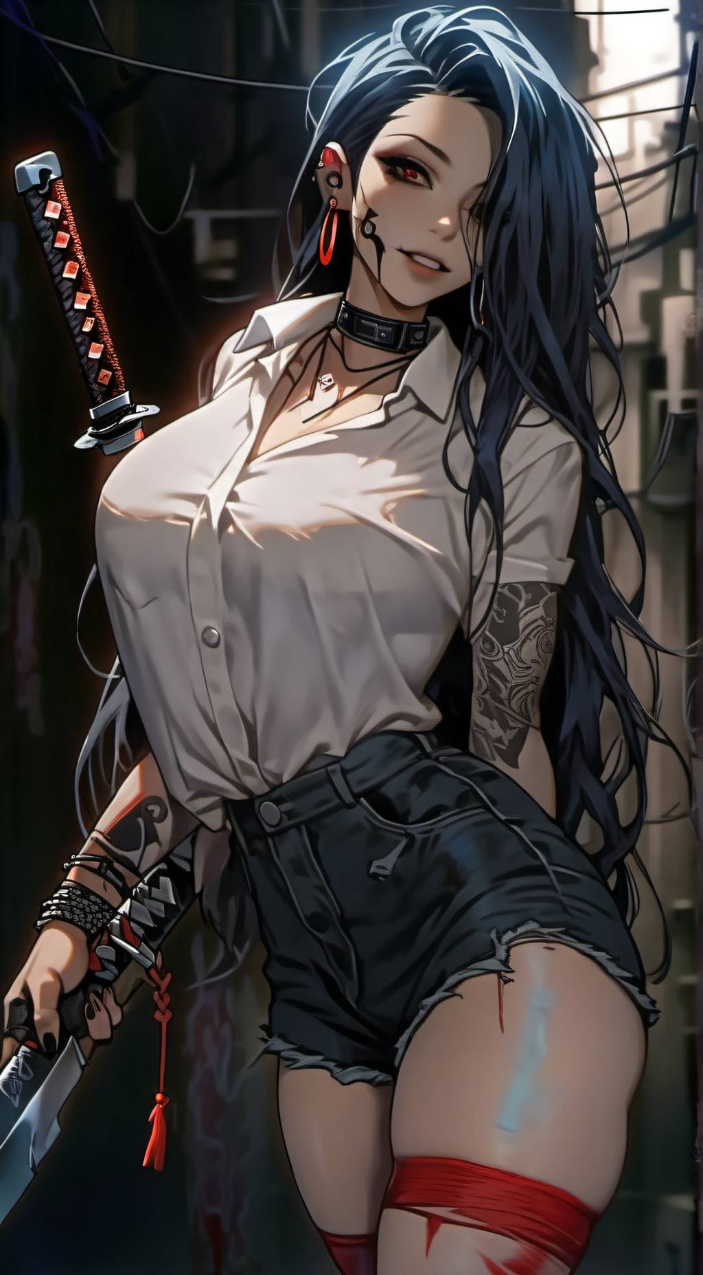ai character: Katana Girl background
