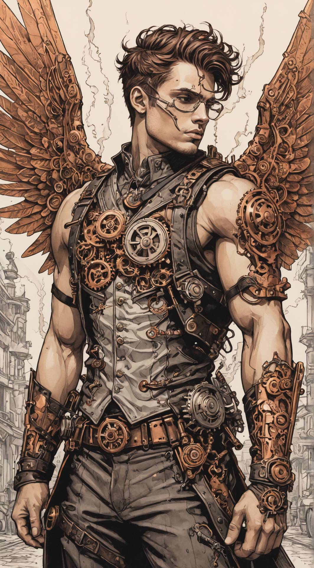ai character: GEARHEART  background