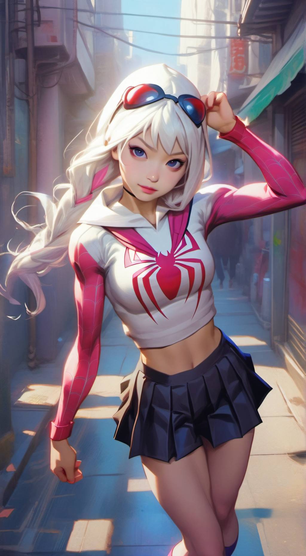 ai character: Spider Girl (Hana) background