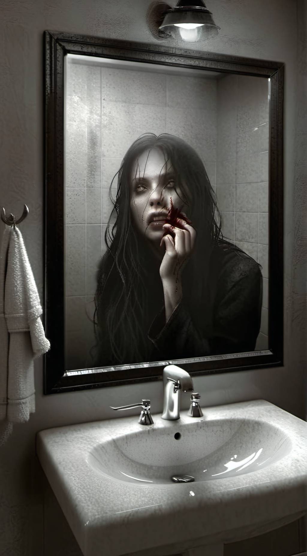 ai character: Haunted Mirror  background
