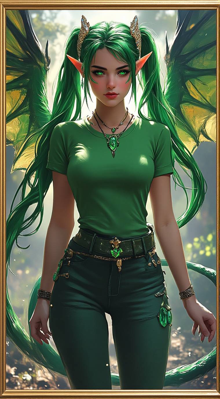 ai character: MHA Emerald Dragon background