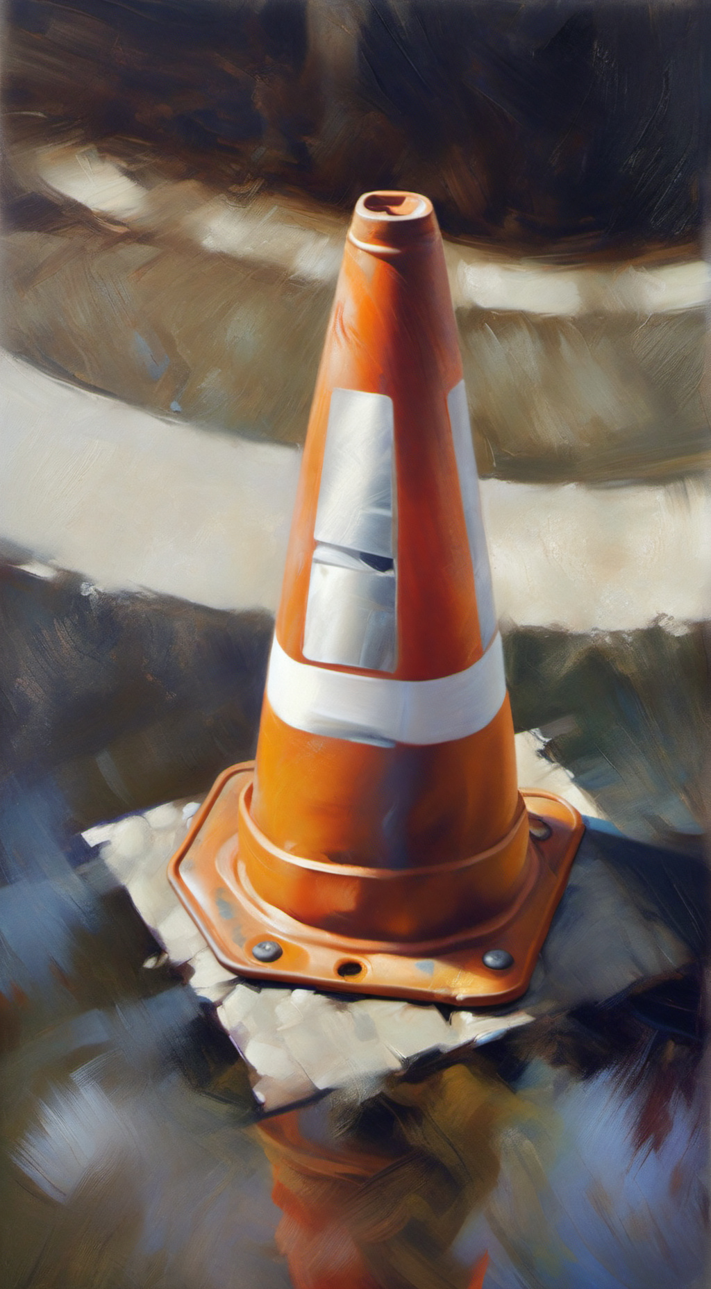 ai character: traffic cone background