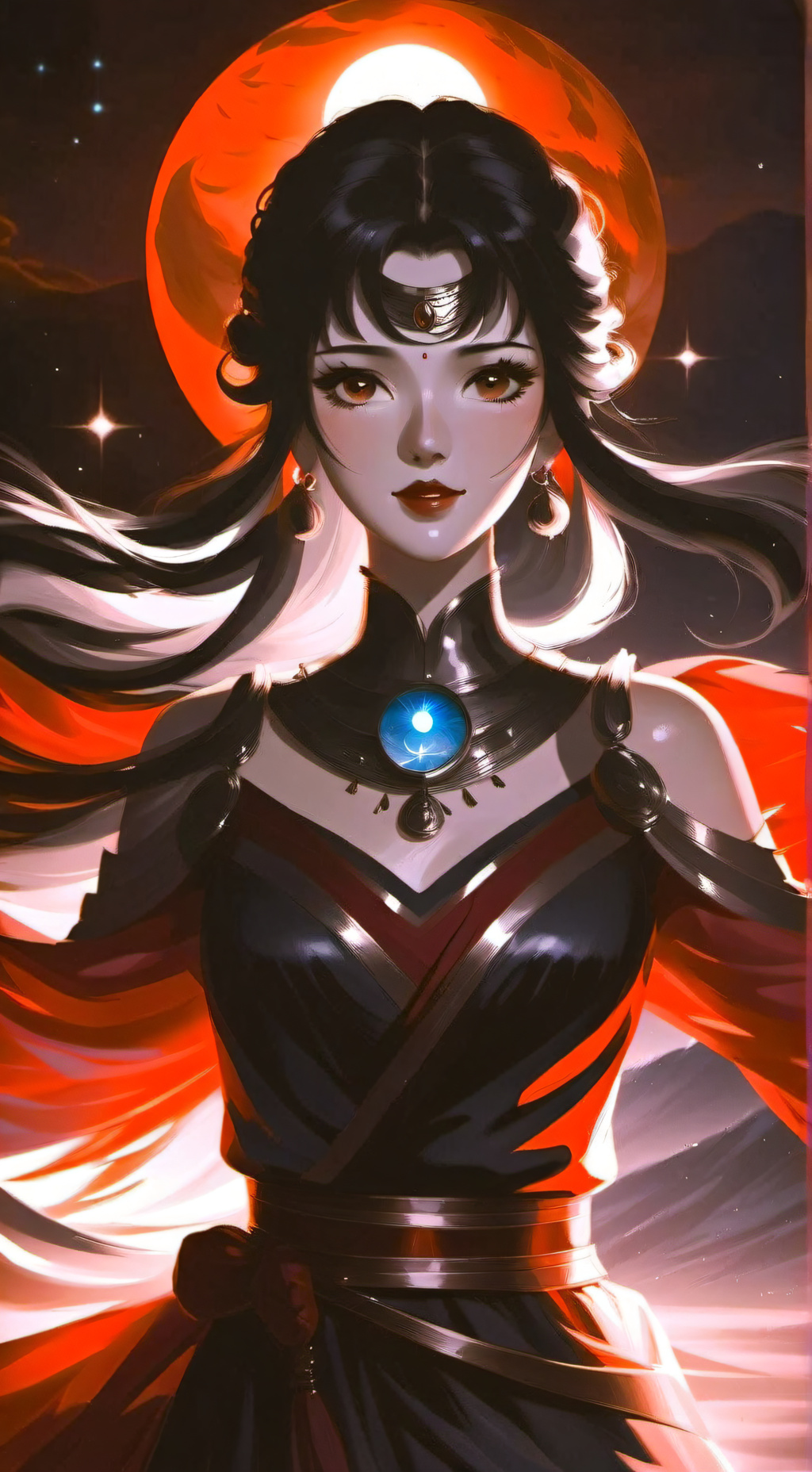 ai character: Luna..  background