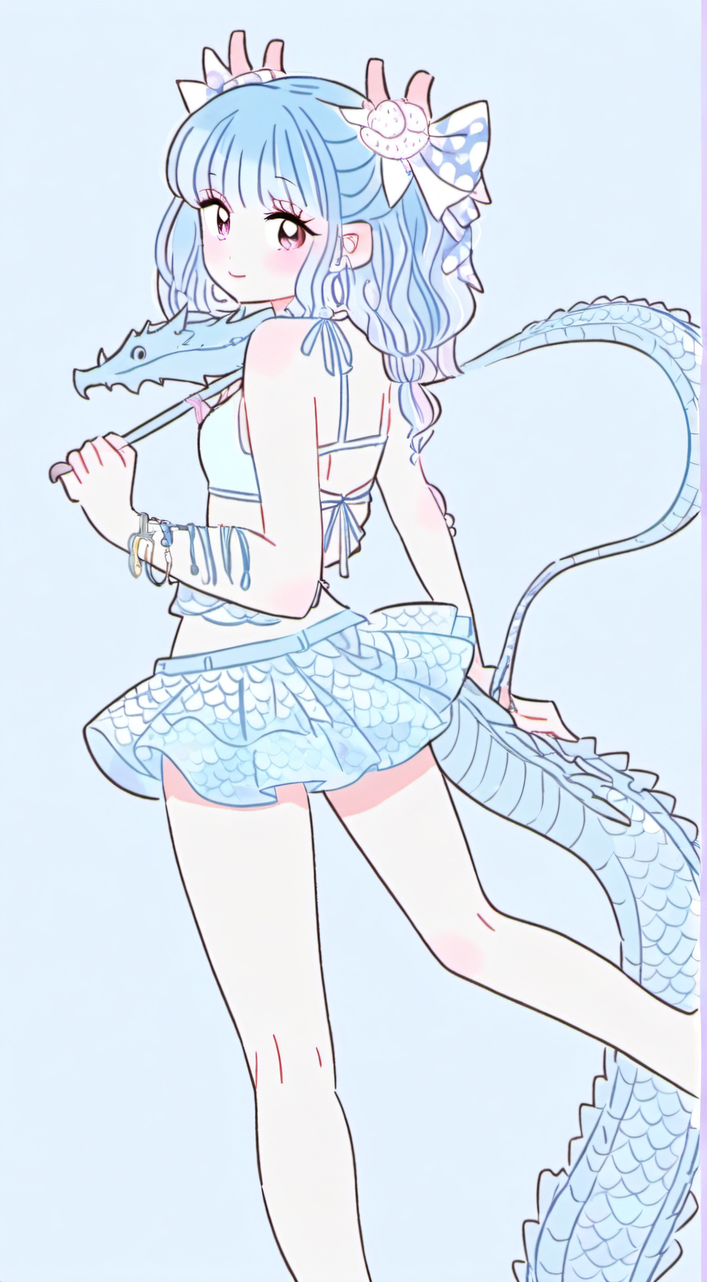 ai character: dragn bikini model background