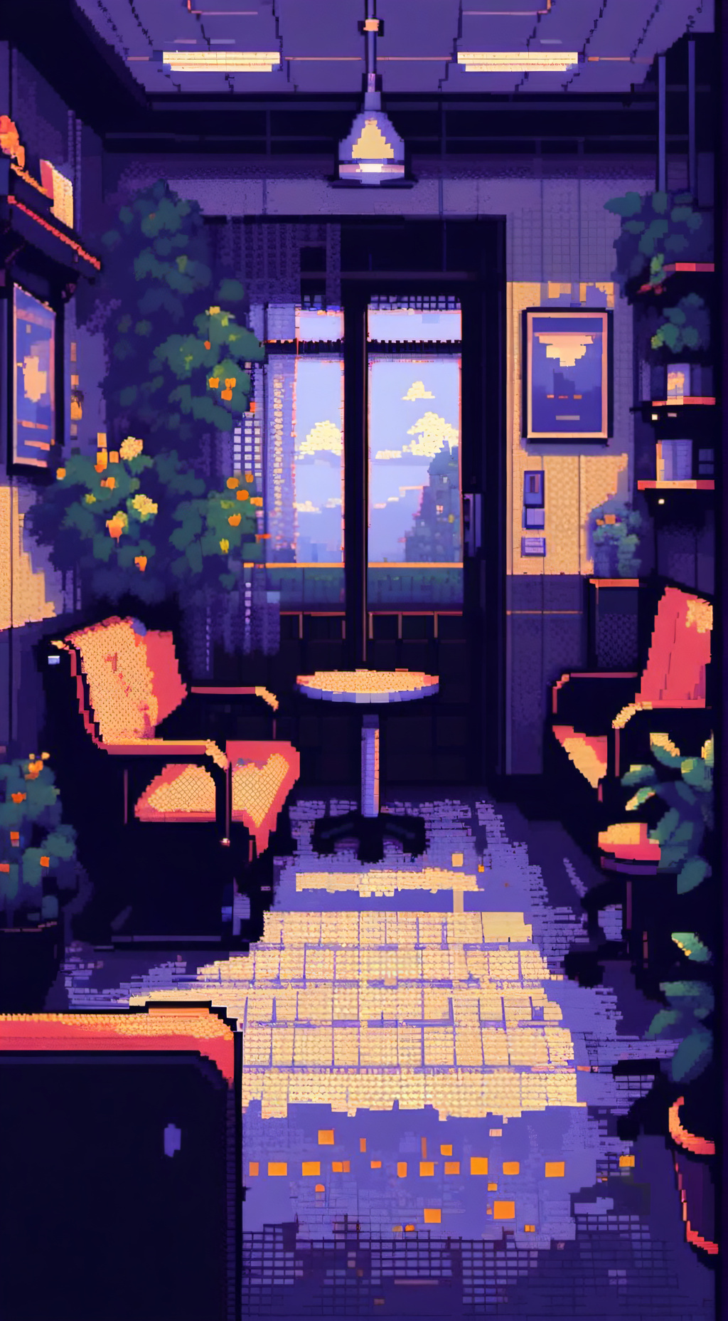 ai character: waiting room  background