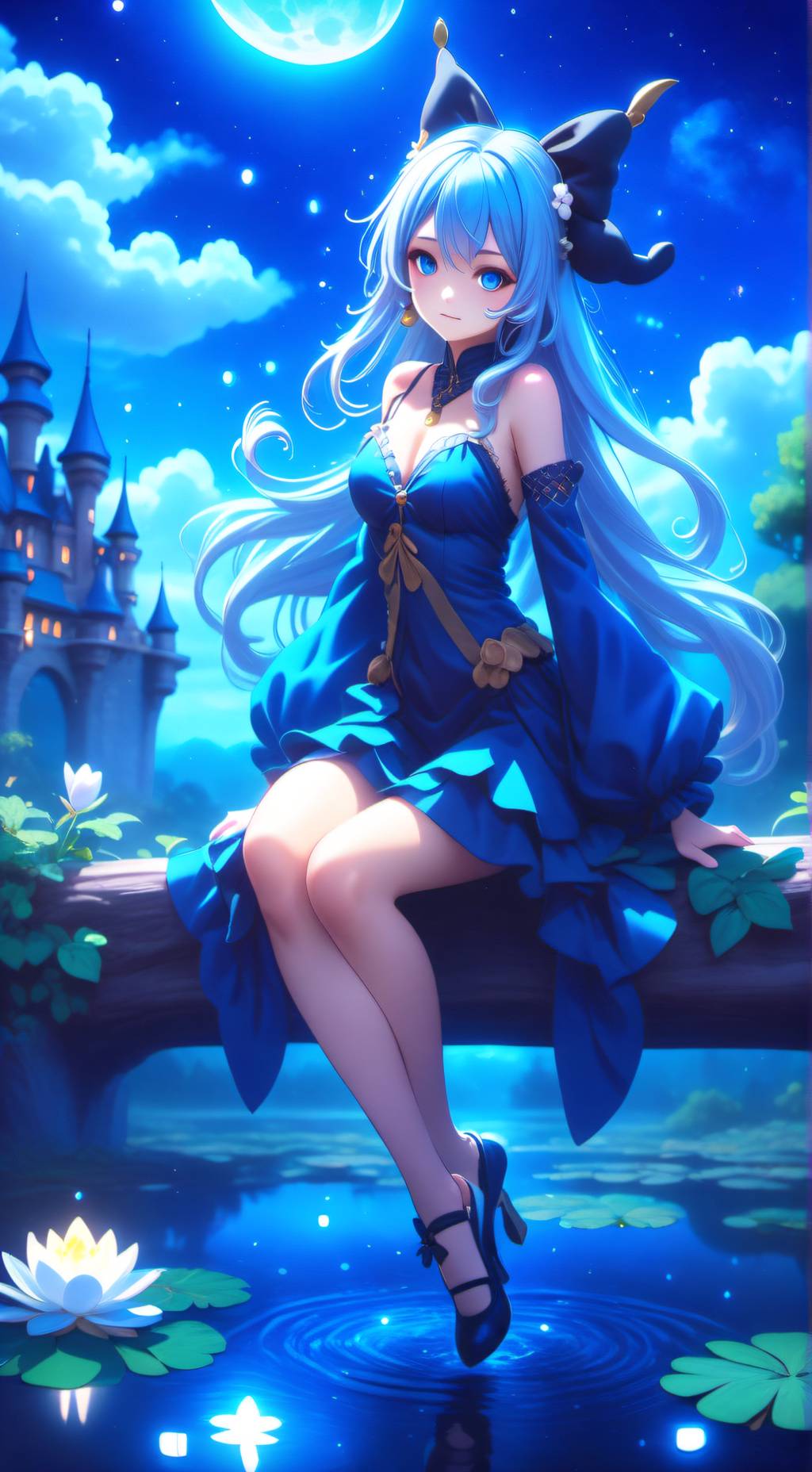 ai character: Aqua background